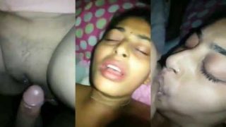 Boyfriend fucking tight pussy lover and lips kissing