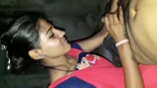 Newly married desi cute bhabhi giving blowjob to her husband