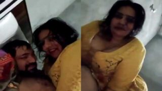 Beautiful Yellow Dress Bhabhi Lover XXX Dick Riding