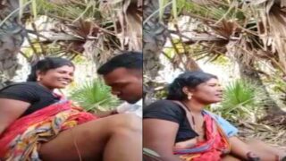 Desi aunty outdoor sex with her young lover